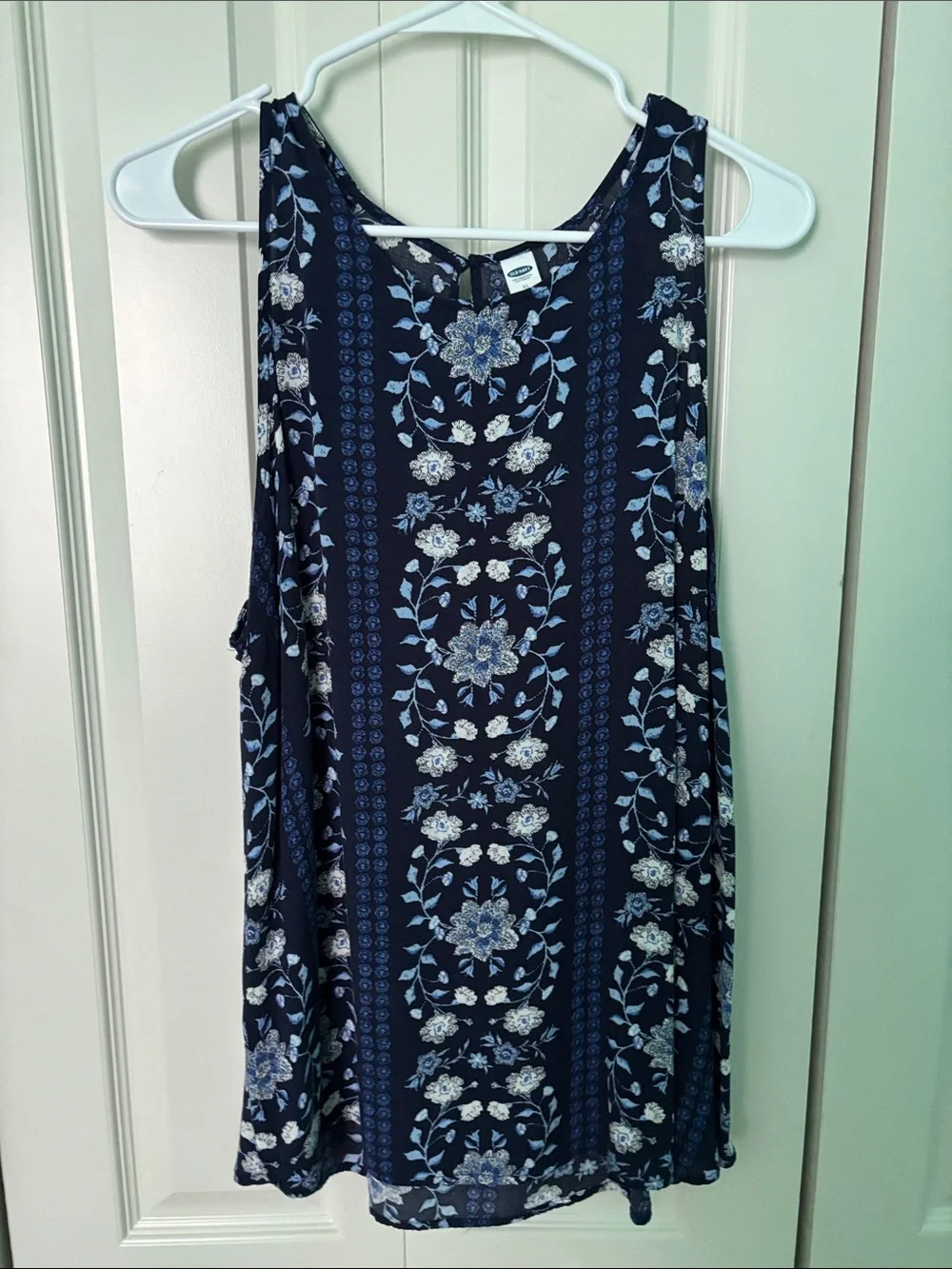 Sonoma Navy, White and Pink Tie-Dye Sleeveless Tank Plus Flowered blue tank top